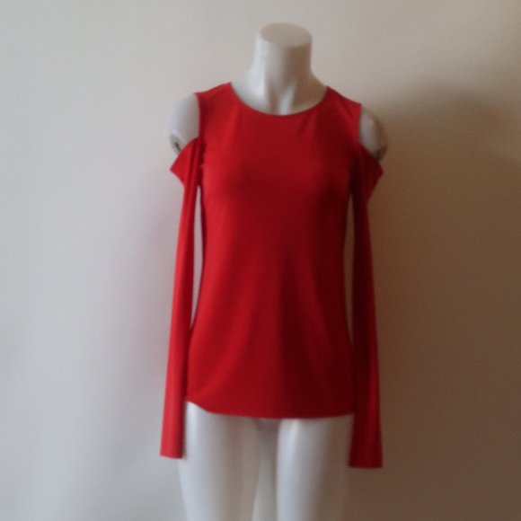 Bailey 44 Red Cold Shoulder Top Sz S* - Picture 1 of 8